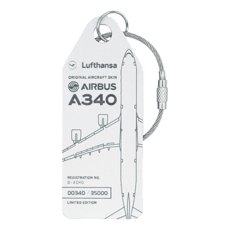 Lufthansa Upcycling Collection A340-600 フライトタグ ホワイト